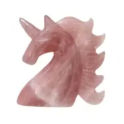 Large Rose Quartz Unicorn Crystal Carving