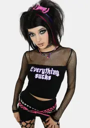 [The Grave Girls] Virtual Escape Fishnet Top