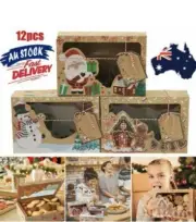 12PCS Christmas Candy Cookie Boxes Bakery Gift Boxes Cupcake Muffin Cake Boxes