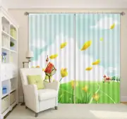 Inbow On The Lawn 3D Curtain Blockout Photo Printing Curtains Drape Fabric