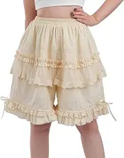 [CR ROLECOS] Pantaloons Women's Bloomer, Steampunk Bloomer, Teen Girls Ruffled Lace Pumpkin Short Pantaloons Under Pants