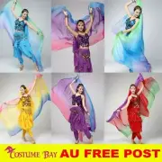 Adults Belly Dance Costume Bollywood Chiffon Sequins Head Gradient Scarf Scarves