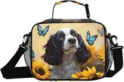 Insulated Lunch Box Cocker Spaniel Dog Cute for Women Men - Ideal for Work, Picnics - Includes Adjustable Shoulder Strap