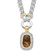 Sterling Silver Flash Gold-Plated Cz Necklace