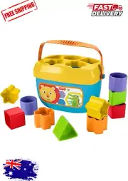 Fisher-Price Stacking Toy Baby’s First Blocks Set of 10 Shapes for Sorting Play