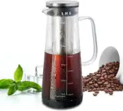 Cold Brew Coffee Maker 2 in 1 Iced Coffee Glass Pitcher 1.2Liter / 40oz