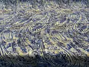 Waverly Fossil Finds Paisley Lapis Blue Fabric By the Yard