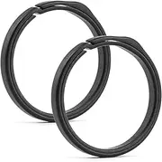 [TISUR] Titanium Key Rings Heavy Duty, Side Pushing Keyring Split Black Strong Key Rings Edc Keychain Keyrings Large 33mm