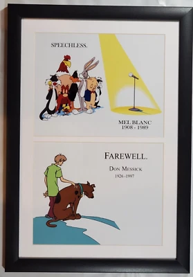 2 Speechless Mel Blanc tribute Warner Bros 8 x 10 inch NEW Frame Bugs Bunny