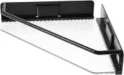 Zerodeko Floating Corner Shelf Triangle Plastic Wall Mount Storage Rack No Drill Shower Shelf Wall Decor Holder