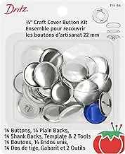 Dritz 114-30 Craft Cover Button, Silver, Size 36 (7/8-Inch)