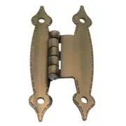 NOS Pair of Belwith Hardware 3/8" Inset Antique Brass Cabinet "H" Hinges P147-AB