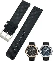 [AEHON] 22mm Fluorine Rubber Watch Strap Soft Black Blue Watch Bands for IWC AQUATIMER FAMILY for Men Bracelet