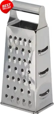 Stainless Steel Box Grater, 4-Sided, Zester, Slicer, Dishwasher Safe