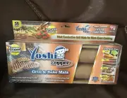 NEW Yoshi Copper Grill And Bake Mat BBQ Grilling Reusable Non-stick (2 mats)