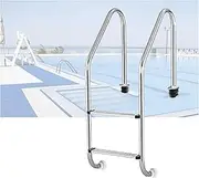 Swimming Pool Ladder,2/3 Step Stainless Steel Stairs,Simple Installation for Indoor/Outdoor Pool,Weight Capacity 550 Lbs(3-steps1.2mm)