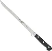 Arcos Series Clasica-Slicing ham Knife-Blade Nitrum Forged Stainless Steel 250 mm (9.84 Inches) -Handle polyoxymethylene (pom) Black Colour, 18/8