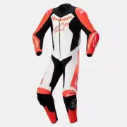 Alpinestars GP Force Lurv 1 Pc Leather Motorcycle Race Suit Red White Black