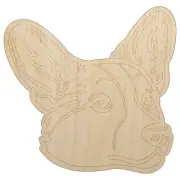 Cardigan Welsh Corgi Head Unfinished Wood Shape Piece Cutout DIY Craft Projects