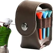Golf Ball Bag - Waist Belt Bag with Belt Clip | Lightweight Leather Golf Ball Tool Divot Repair Tool Holder for Golf Sports Accessories Women Men Gift