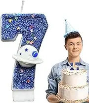 Birthday Candles Numbers, Space Theme Cake Decoration, Paraffin Material, Novelty Topper, Party Supplies for Friends & Family, Decorative Candles for Birthday Cakes, 1.57x0.39x2.76 in, 1 Set