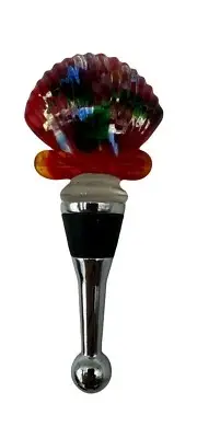 Art Glass Wine Stopper In Box Bottle Stopper Cork Shell Shape Multi Color