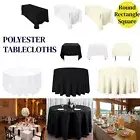 Tablecloth Polyester Table Cover Cloth Wedding Dining - Round Rectangle Square