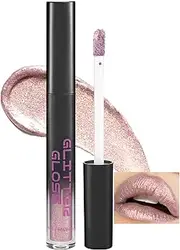DAGEDA Metallic Shimmer Glitter Lip Gloss, High-Shine & Non-Sticky Glitter Lipstick, Long Lasting Waterproof Lip Makeup with Metallic 3D Diamond Shine - 01