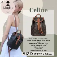 在飛比找蝦皮購物優惠-Celine FOLCO logo印花心形迷你雙肩包女單肩包