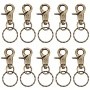 Swivel Snap Hooks with Key Rings, 10pcs Iron Lobster Claw Clasps Swivel Lanya...