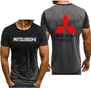 [ZJWXXN] Mens T-Shirts Short Sleeved for M.i.tsubishi Gr.oup Print Casual T Shirt Gradient Short Sleeve Crew Neck Tee Pullover Half Sleeve Sport Tops - Teen Gifts