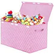 Toy Box Chest Organizer Bins for Girls Boys, Kids Large Fabric Collapsible Stora