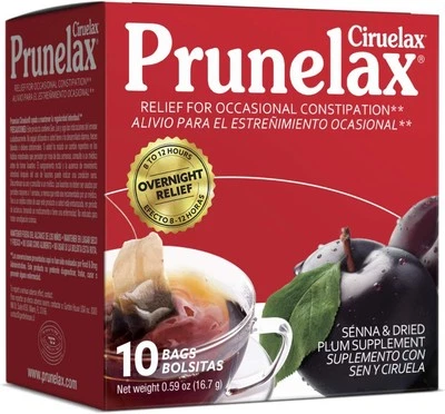 Prunelax Ciruelax Regular Strength Laxative Tea Bags - Made with Natural Senna E
