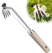 Dizzily Weeder - Manual Weed Puller Tool, Uprooting Weeding Remover Tool, 4-Claw Steel Head Hand Garden Weeder Tool Easily Remove Weeds for Otted Plants, Gardens, Yards, Farms
