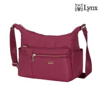 在飛比找momo購物網優惠-【Lynx】多口袋/多夾層/船型設計側背包/斜背包-酒紅色(