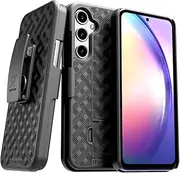 for Samsung Galaxy A35 5G (2024) Case with Belt Clip Holster, Kickstand Slim Cover Phone Case for Galaxy A35 5G - Black