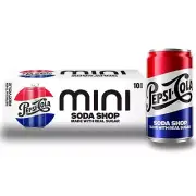 Pepsi Real Sugar Soda, Mini Cans, 7.5oz Mini Cans, (10 Pack), Cola, Soda Pop ...