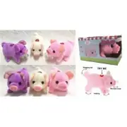 1pc Walking Moving Oinking Tail Wagging Plush Baby Mini Pig Piggy (Random Color)