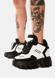 [Anthony Wang] White Psycho Candy Platform Sneakers