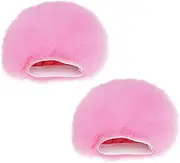 eMagTech 2PCS Microphone Furry Windscreen Muff Pink Microphones Elastic Head Pop Filter Compatible with Blue Yeti Compatible with ZealSound K66 More Mics