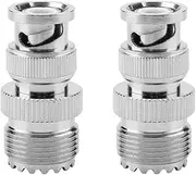 ANKROYU 2PCS BNC Male to UHF SO239 PL-259 Female Coaxial Adapter, RF Cable Connectors for Antenna, Coaxial Splitter, Video and Communication Devices