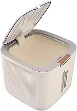 Airtight Rice Storage Container 22.0lb Capacity Food Grade PP Thickened Sealed Grain Storage Drum with Measuring Cup and Lid - Kitchen Storage & Organisation (Light Gray)