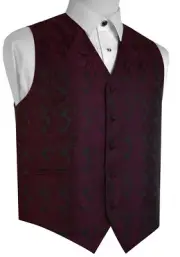 MEN'S BERRY PAISLEY FORMAL TUXEDO VEST. WEDDING PROM DRESS CRUISE HOMECOMING