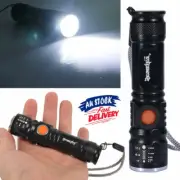 100000LM Zoom Flashlight rechargeable Built USB Torch Tactical Battery