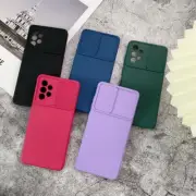 Slide Camera Shockproof Liquid Silicone Case Cover For Samsung S23 S22 A52 A53