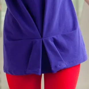 【Gennies 奇妮】舒適棉質七分袖上衣(紫/黑C3Y04)