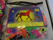 New Sleazy Sleepwear for Horses Stretch Neck Hood Nylon Neon Splash Mane Tamer