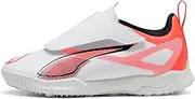 Soccer Cleat, Ultra 5 Play V TT Jr Kids, 25 Spring Summer Colors Puma White/Puma Black/Glowing Red (01), 22.5 cm