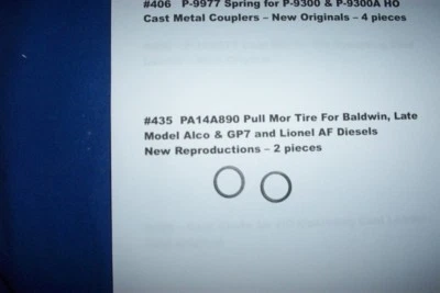 American Flyer Parts - PA14A890 Pull Mor Tires for Late Model Diesel & LTI #435