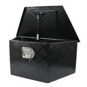 Black 26" Aluminum Trailer Tool Storage Box w/2 Keys For Universal